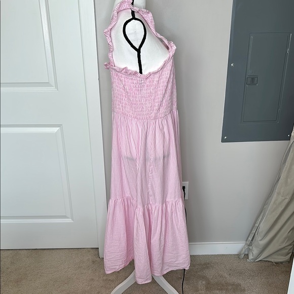 Eloquii Pink Ruffled Midi Cotton Sundress - Picture 3 of 7